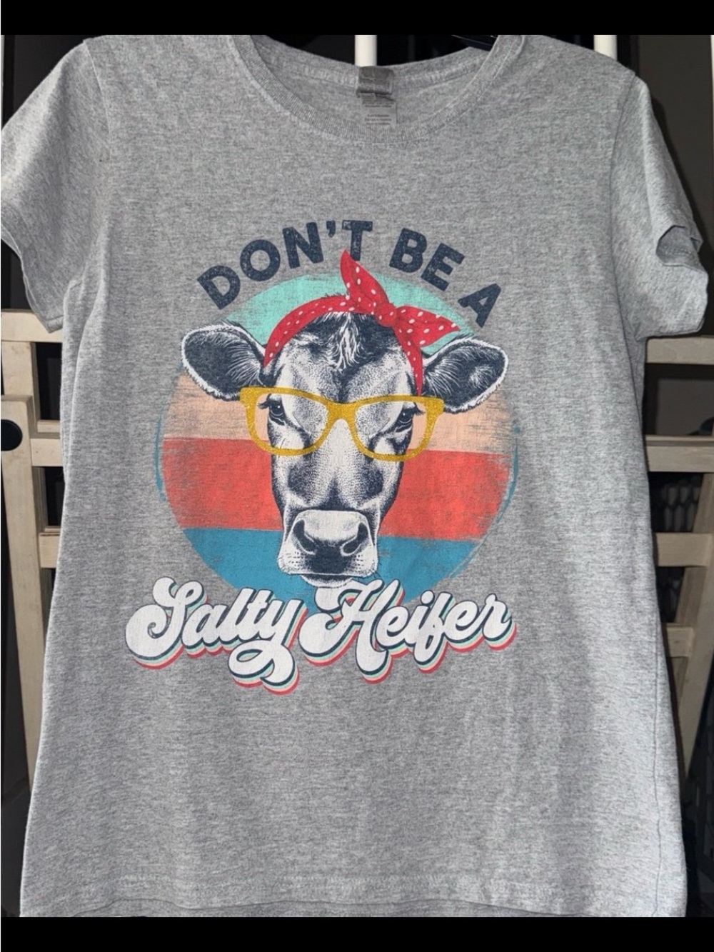 Comfort Colors Gray 'Don't Be A Salty Heifer' Graphic Tee